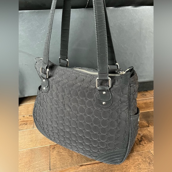 Vera Bradley black quilted dbl handle shopper tote - Picture 2 of 12